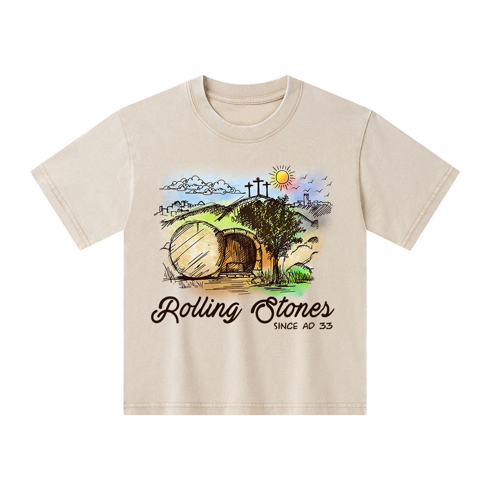 The Stone Was Rolled Away Christian Kid Washed T-Shirt