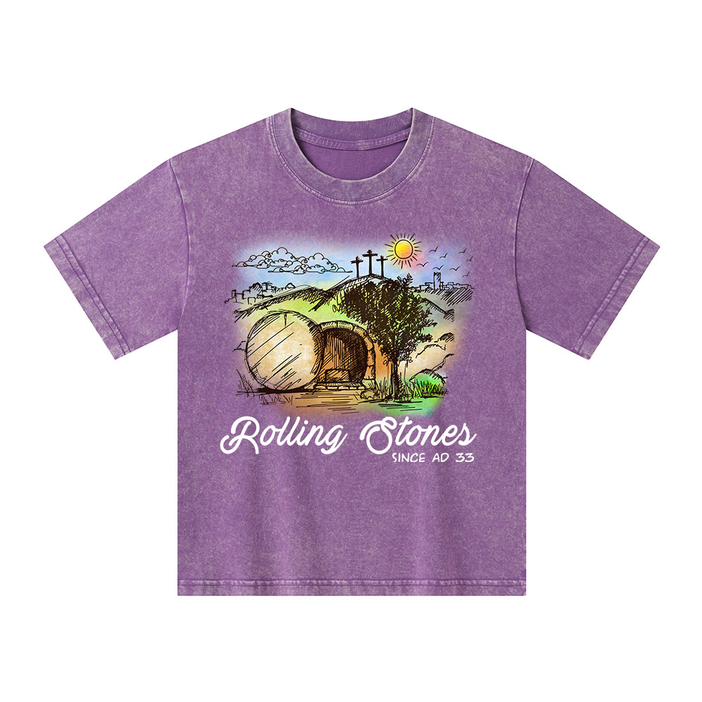 The Stone Was Rolled Away Christian Kid Washed T-Shirt