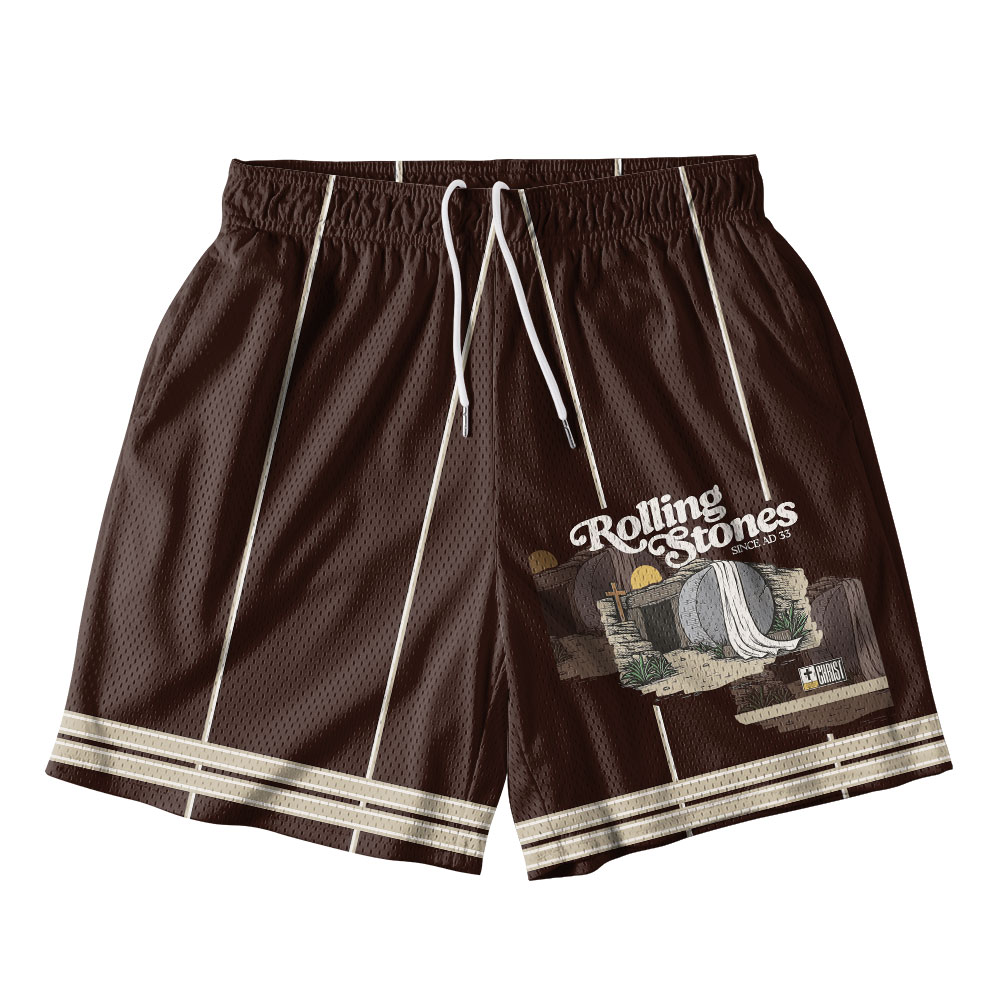 The Stone Was Rolled Away Christian Mesh Shorts