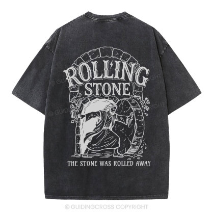 The Stone Was Rolled Away Christian Washed T-Shirt