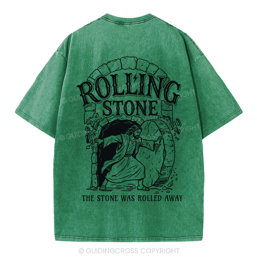 The Stone Was Rolled Away Christian Washed T-Shirt