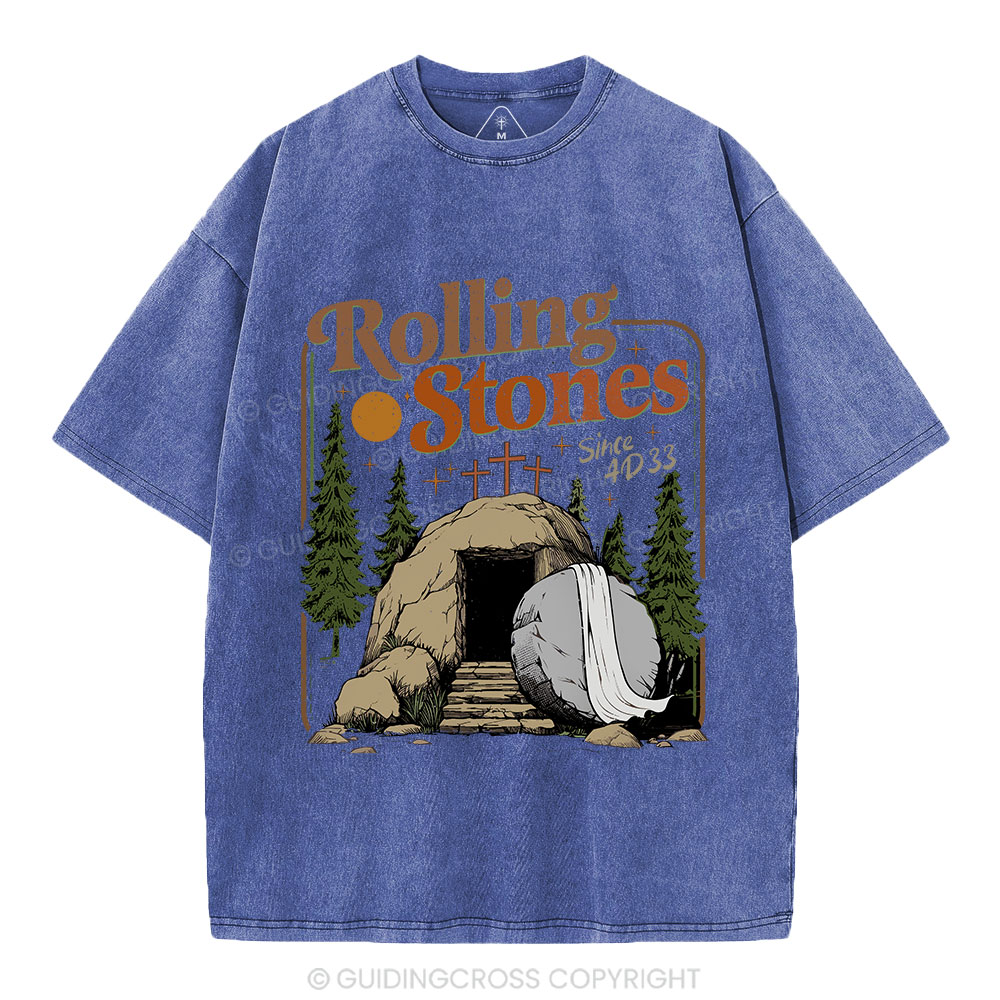 The Stone Was Rolled Away Christian Washed T-Shirt