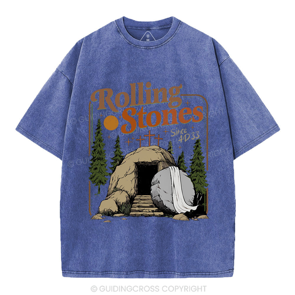 The Stone Was Rolled Away Christian Washed T-Shirt