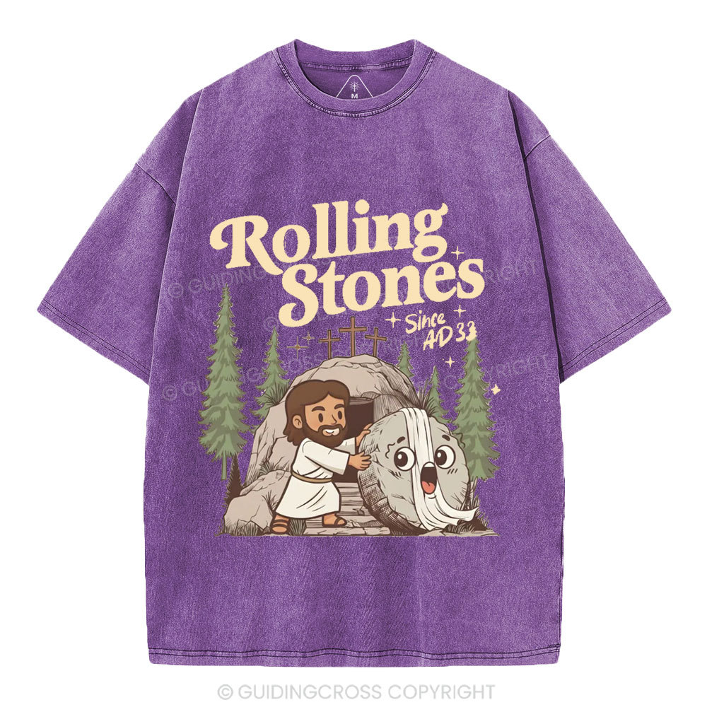 The Stone Was Rolled Away Christian Washed T-Shirt