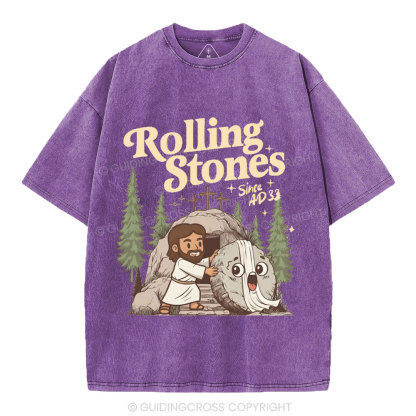 The Stone Was Rolled Away Christian Washed T-Shirt
