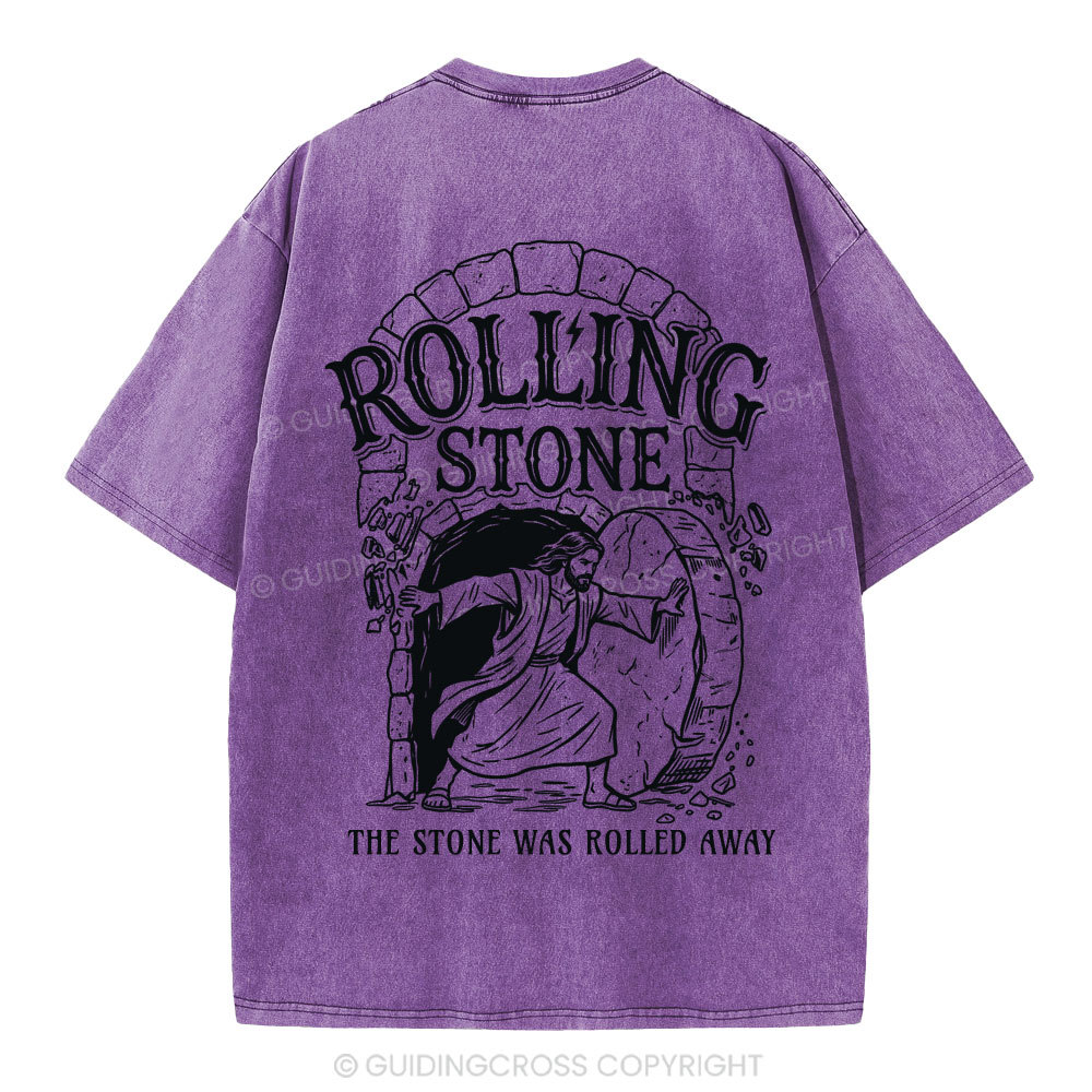 The Stone Was Rolled Away Christian Washed T-Shirt