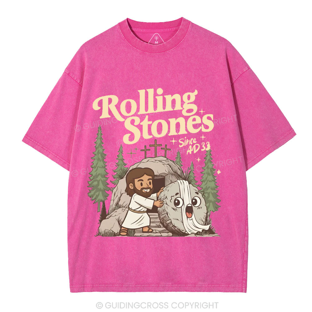 The Stone Was Rolled Away Christian Washed T-Shirt