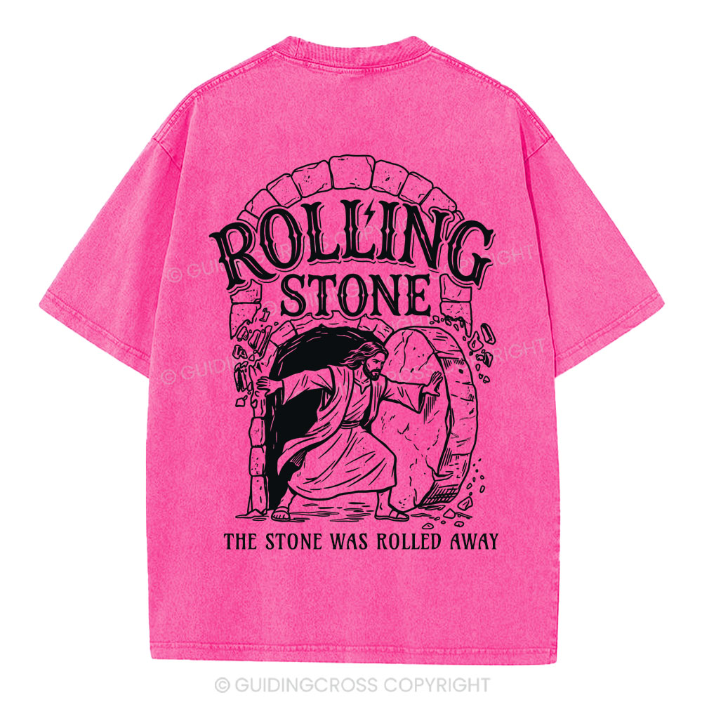 The Stone Was Rolled Away Christian Washed T-Shirt