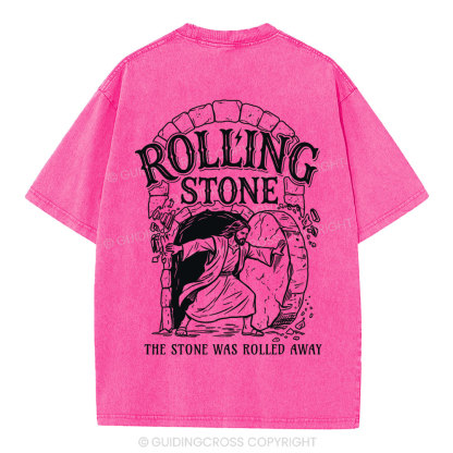 The Stone Was Rolled Away Christian Washed T-Shirt