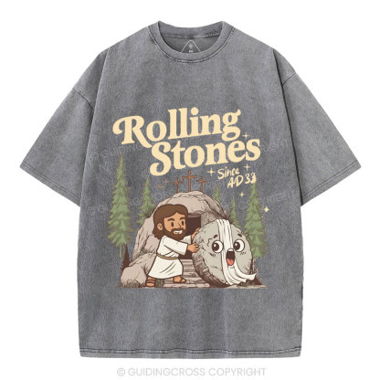 The Stone Was Rolled Away Christian Washed T-Shirt