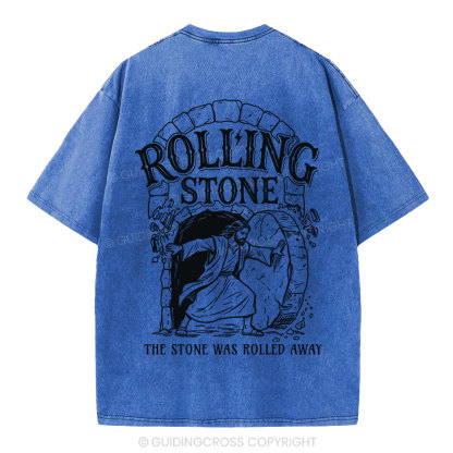 The Stone Was Rolled Away Christian Washed T-Shirt