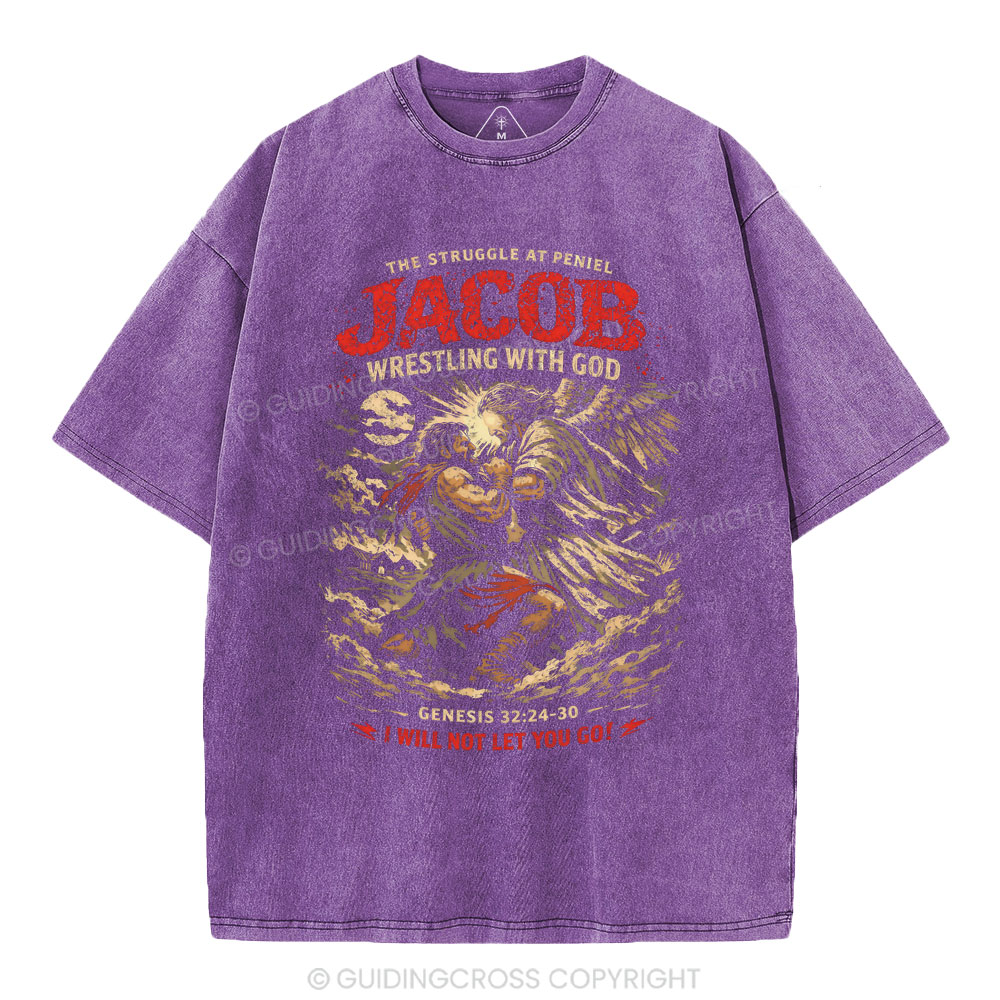 The Struggle Peniel Jacob Wrestling With God Christian Washed T-Shirt