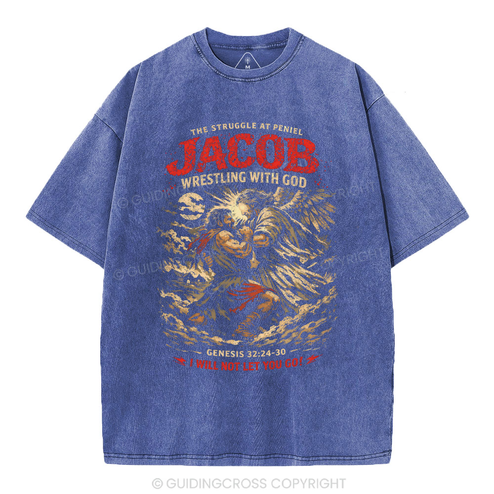 The Struggle Peniel Jacob Wrestling With God Christian Washed T-Shirt