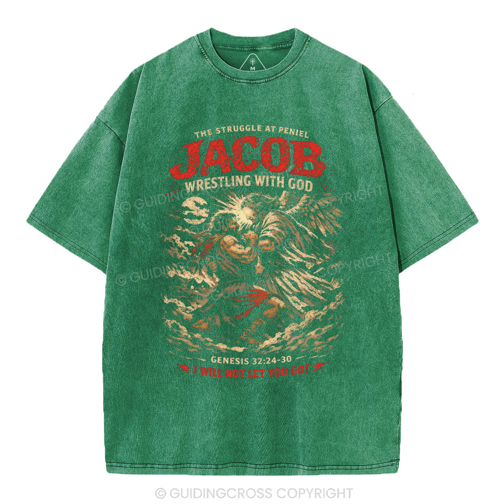 The Struggle Peniel Jacob Wrestling With God Christian Washed T-Shirt