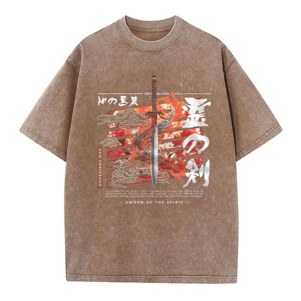 The Sword Of Spirit Christian Washed T-Shirt Sale - GuidingCross