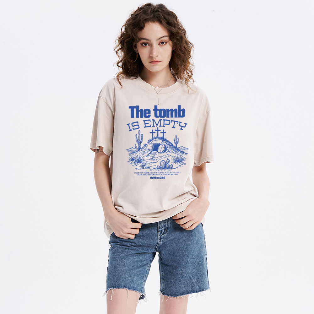 The Tomb Is Empty Christian Washed T-Shirt