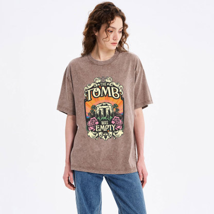 The Tomb Is Empty Christian Washed T-Shirt