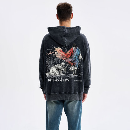 The Touch Of Faith Christian Washed Hoodie