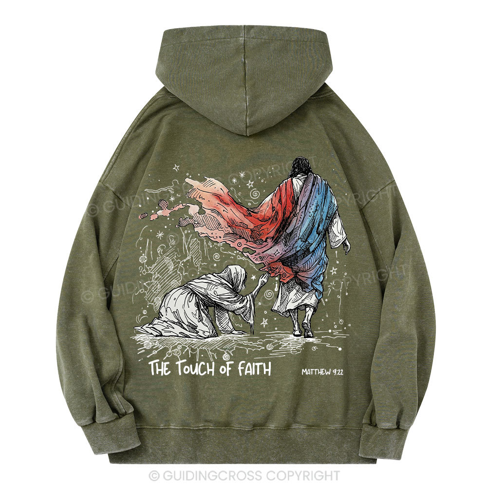 The Touch Of Faith Christian Washed Hoodie