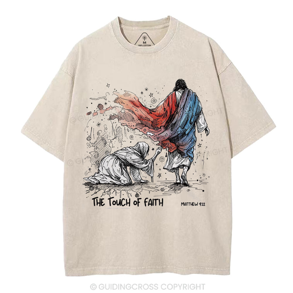 The Touch Of Faith Christian Washed T-Shirt