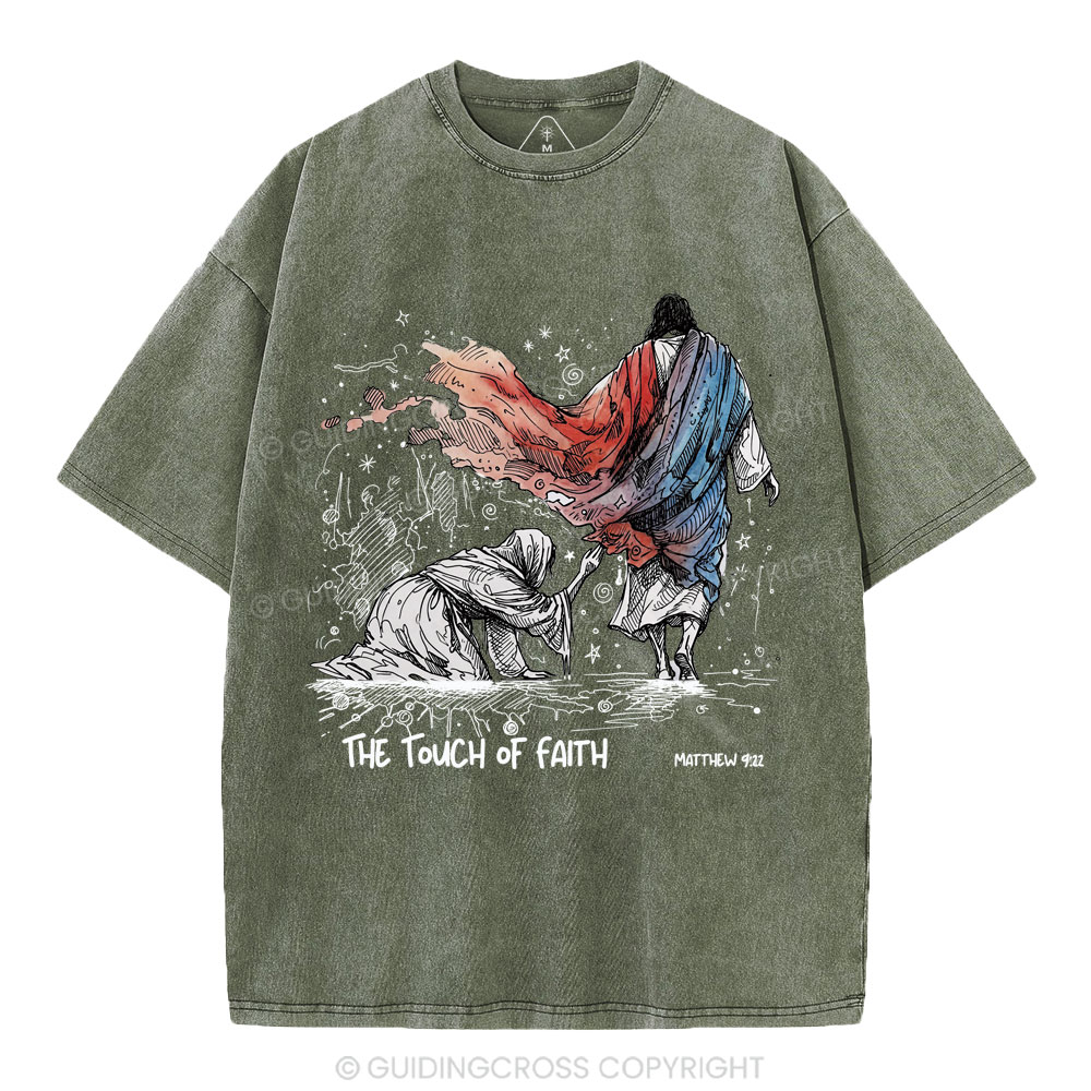 The Touch Of Faith Christian Washed T-Shirt