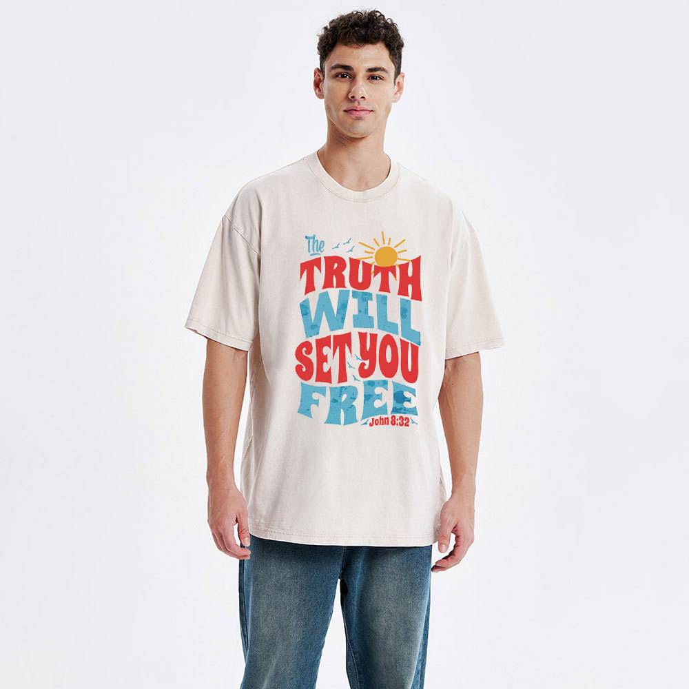 The Truth Will Set You Free Christian Washed T-Shirt