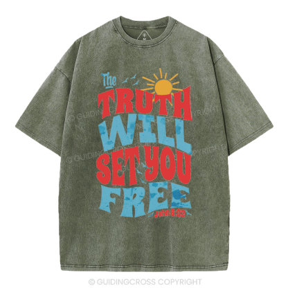 The Truth Will Set You Free Christian Washed T-Shirt