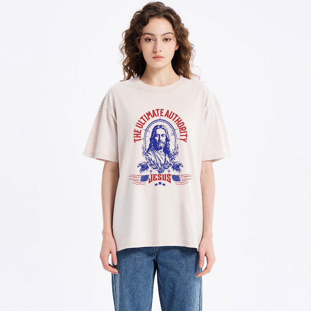The Ultimate Authority Jesus Christian Washed T-Shirt
