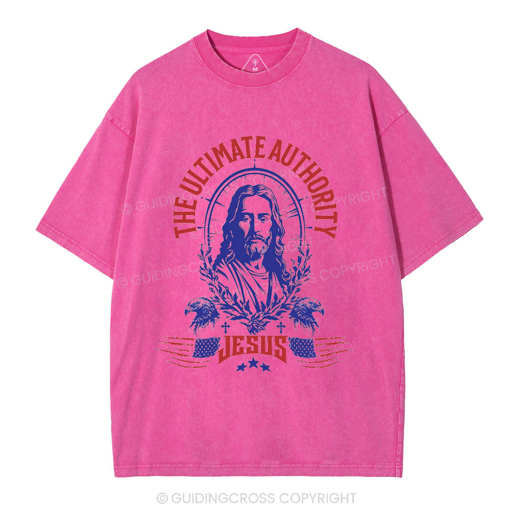 The Ultimate Authority Jesus Christian Washed T-Shirt