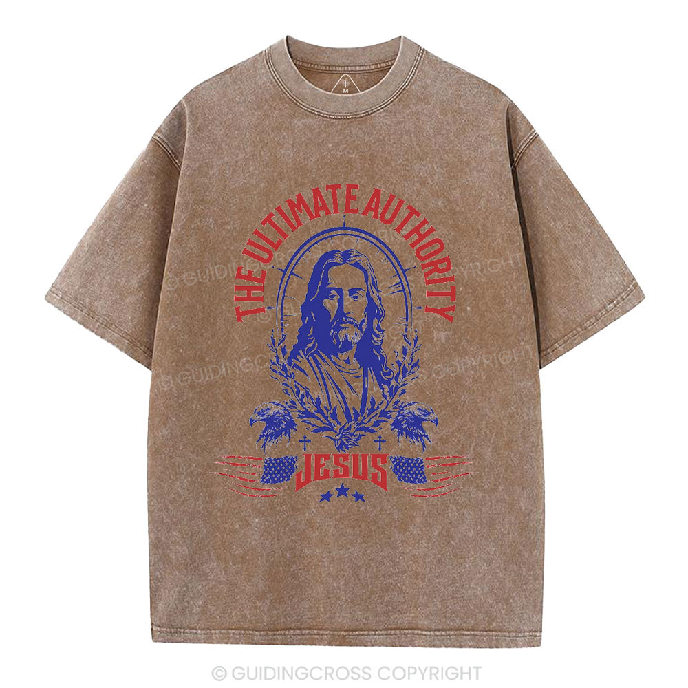 The Ultimate Authority Jesus Christian Washed T-Shirt