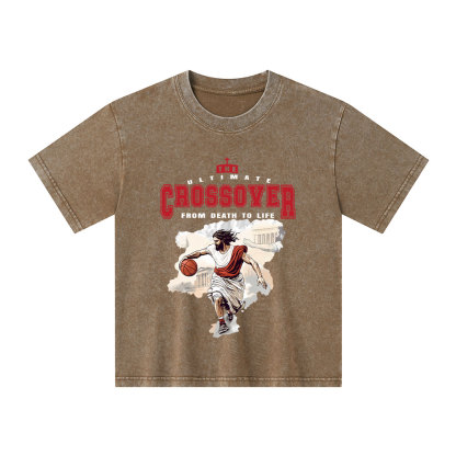 The Ultimate Crossover From Death To Life Christian Kid Washed T-Shirt