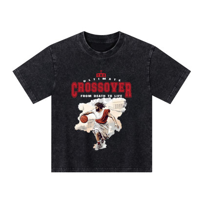 The Ultimate Crossover From Death To Life Christian Kid Washed T-Shirt