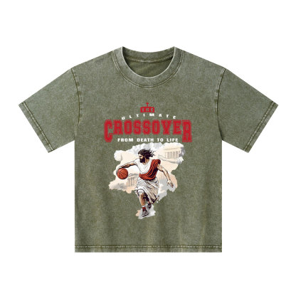 The Ultimate Crossover From Death To Life Christian Kid Washed T-Shirt