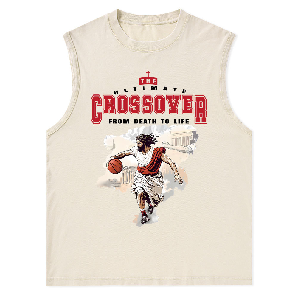 The Ultimate Crossover From Death To Life Christian Washed Tank Top