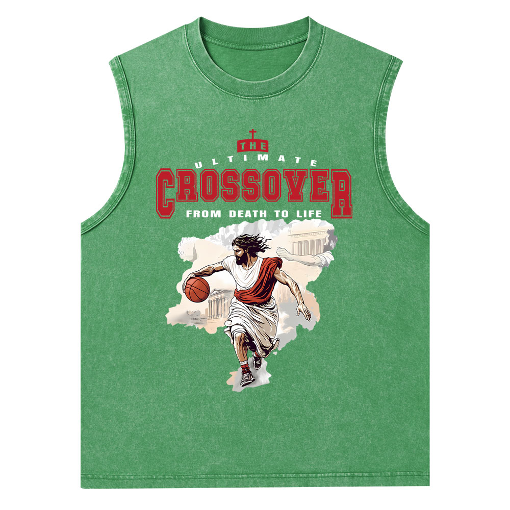 The Ultimate Crossover From Death To Life Christian Washed Tank Top