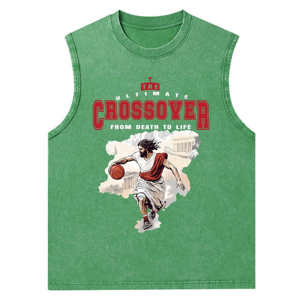 The Ultimate Crossover From Death To Life Christian Washed Tank Top