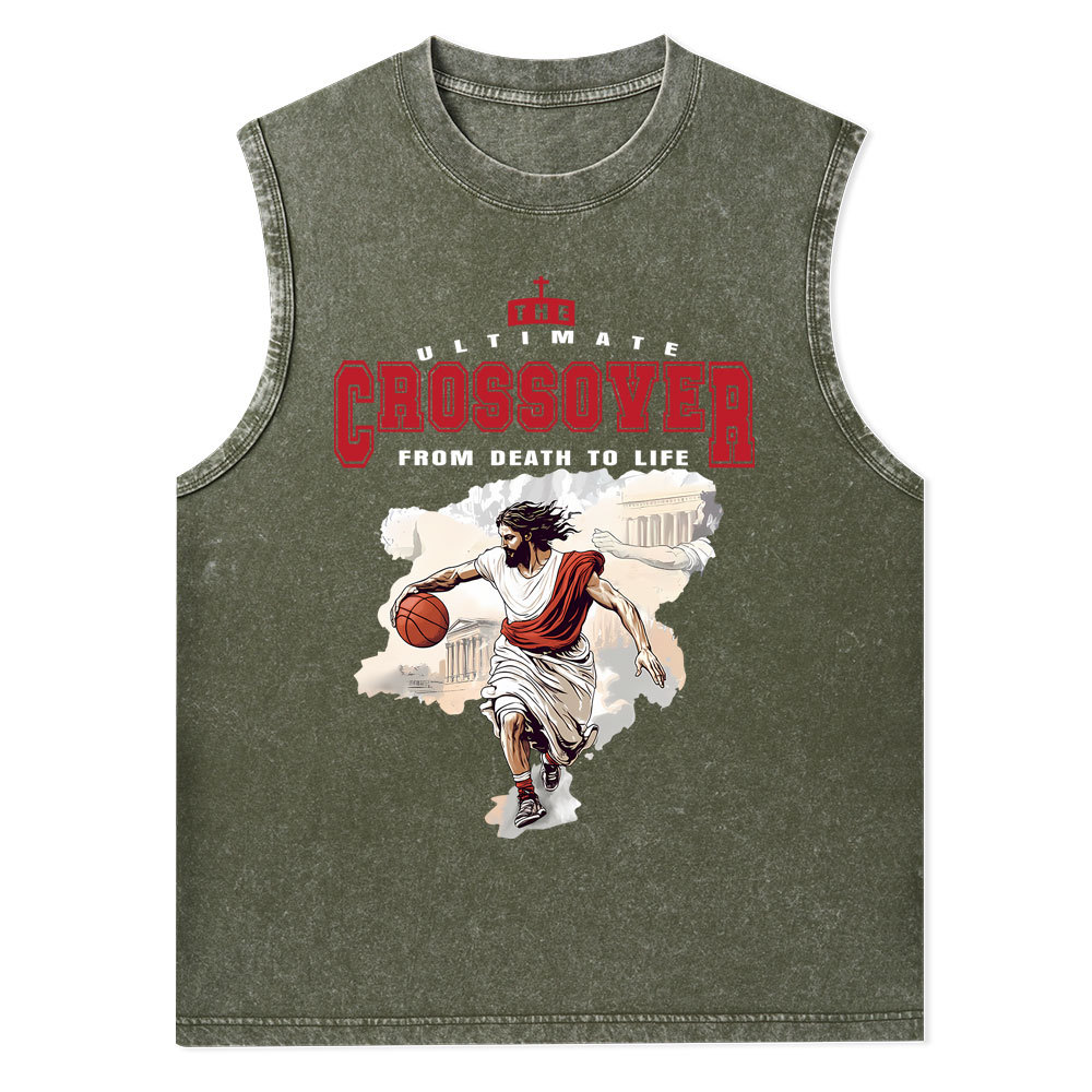 The Ultimate Crossover From Death To Life Christian Washed Tank Top