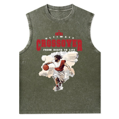 The Ultimate Crossover From Death To Life Christian Washed Tank Top
