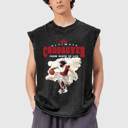 The Ultimate Crossover From Death To Life Christian Washed Tank Top