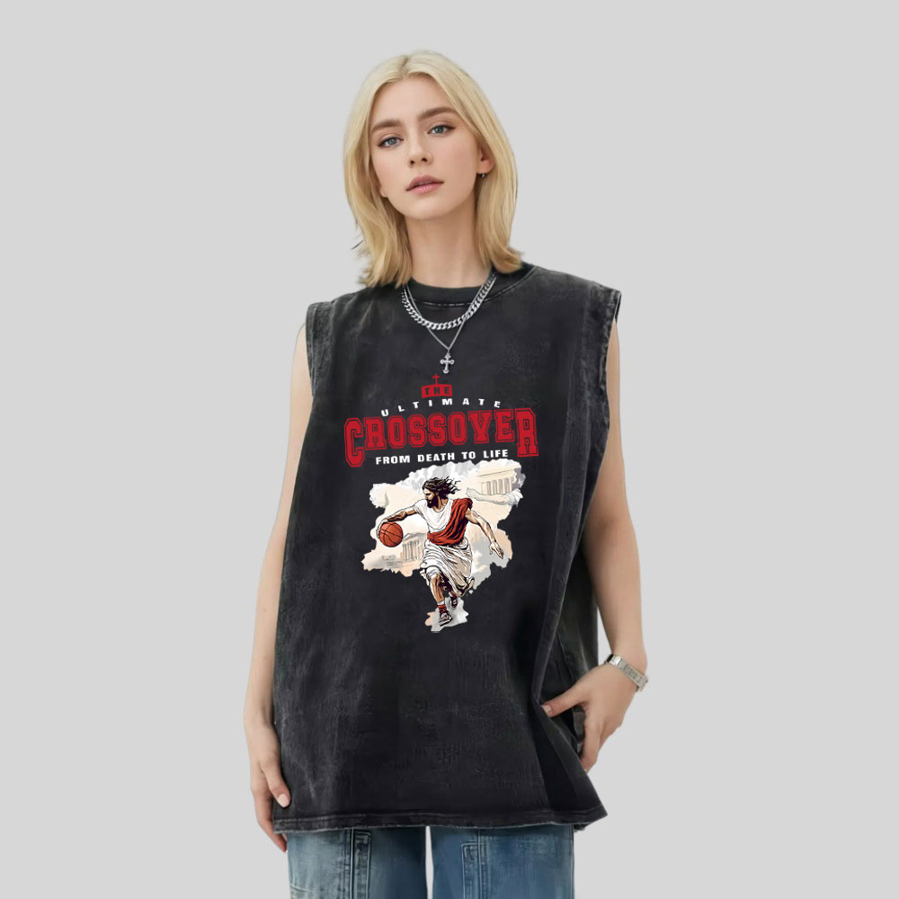 The Ultimate Crossover From Death To Life Christian Washed Tank Top