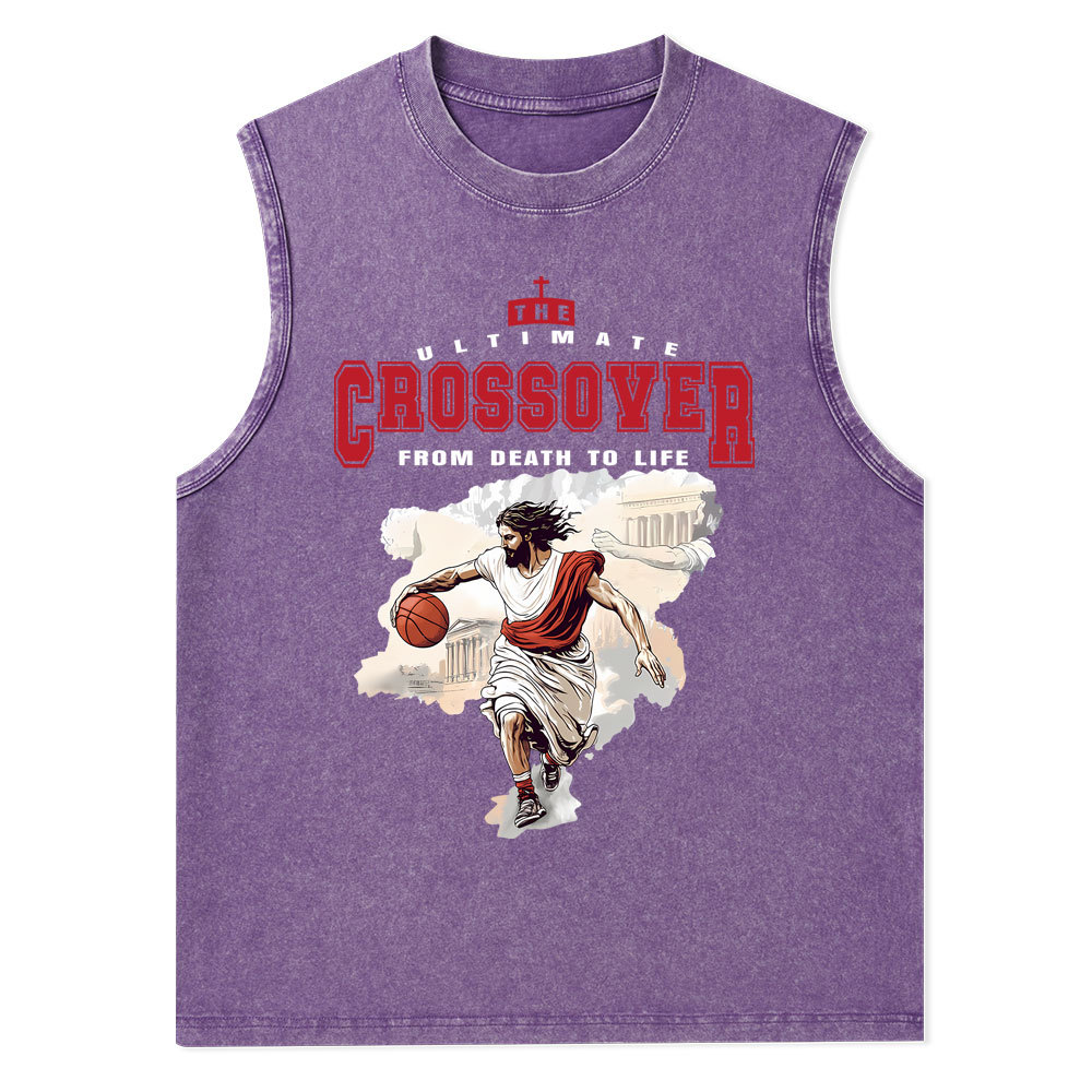 The Ultimate Crossover From Death To Life Christian Washed Tank Top
