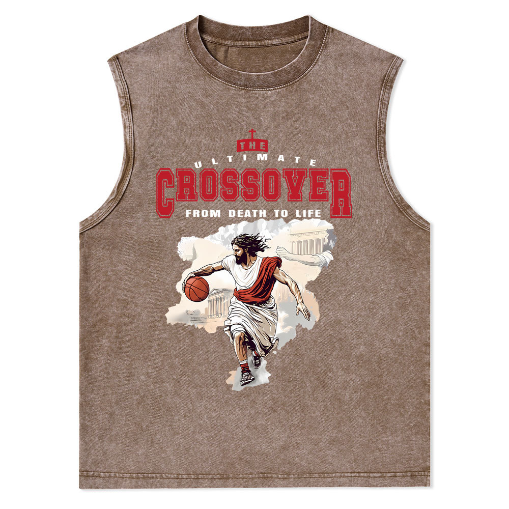 The Ultimate Crossover From Death To Life Christian Washed Tank Top