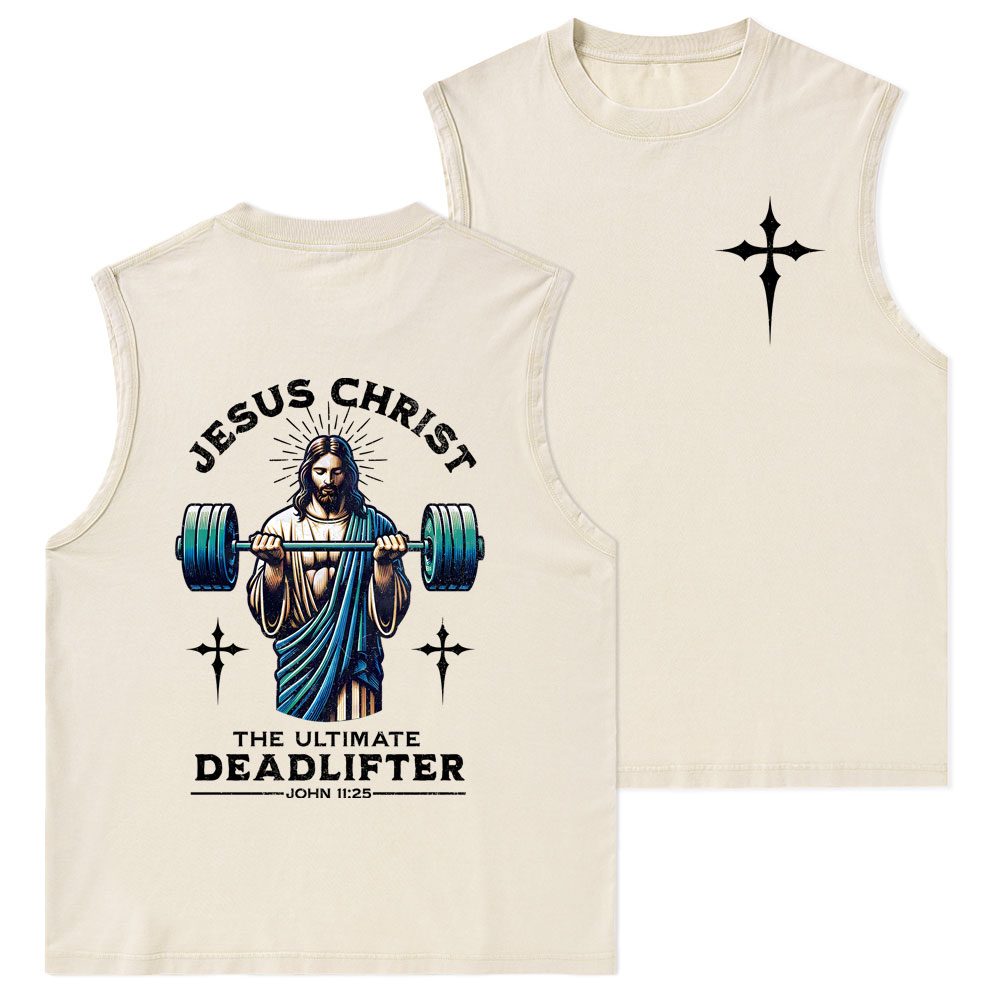 The Ultimate Deadlifter Christian Washed Tank Top