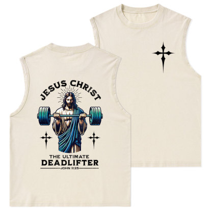 The Ultimate Deadlifter Christian Washed Tank Top