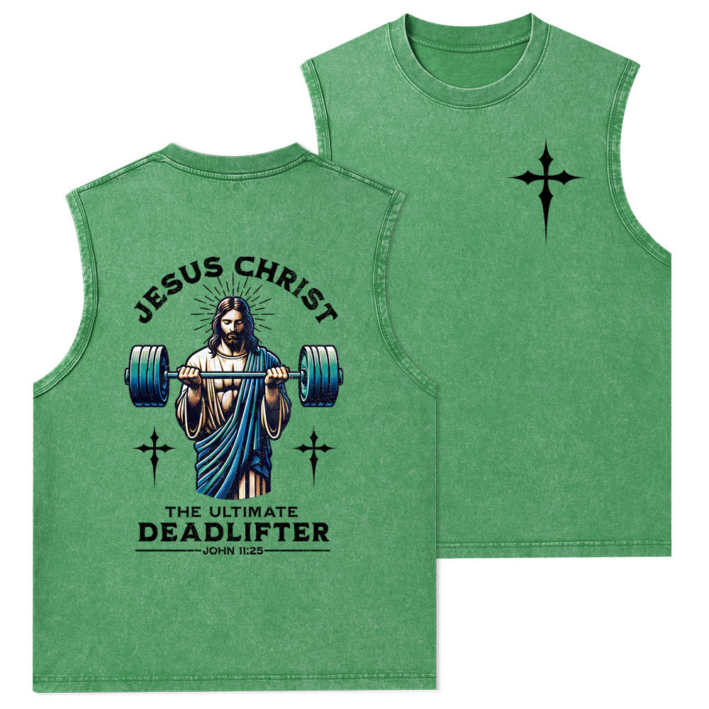 The Ultimate Deadlifter Christian Washed Tank Top
