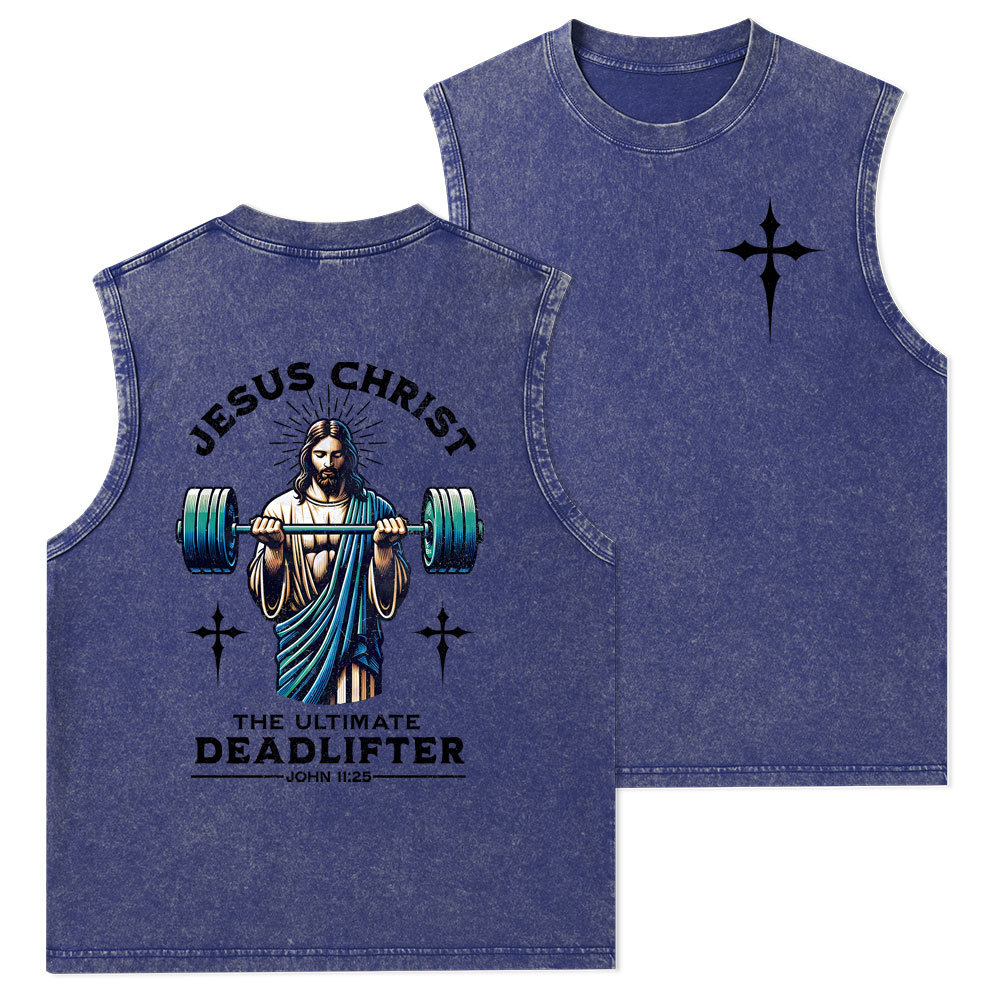 The Ultimate Deadlifter Christian Washed Tank Top