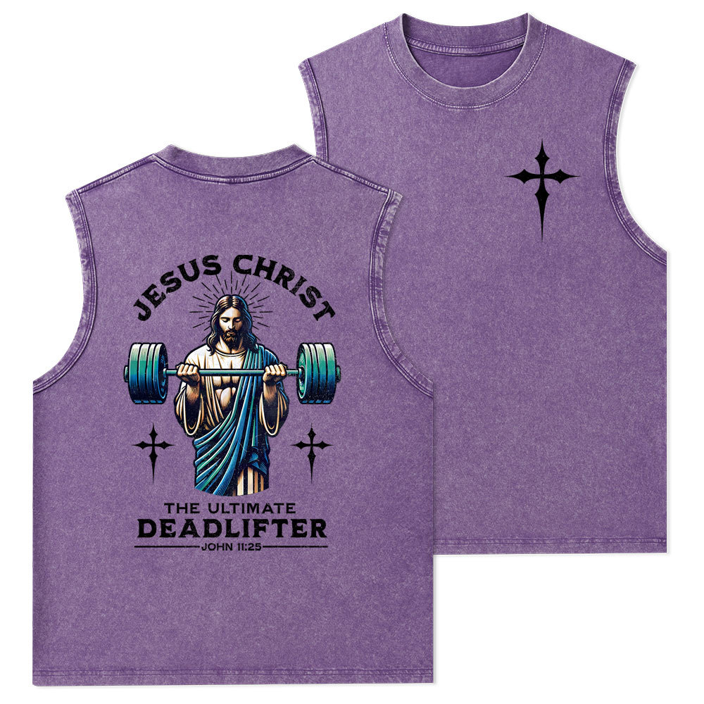 The Ultimate Deadlifter Christian Washed Tank Top