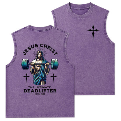 The Ultimate Deadlifter Christian Washed Tank Top