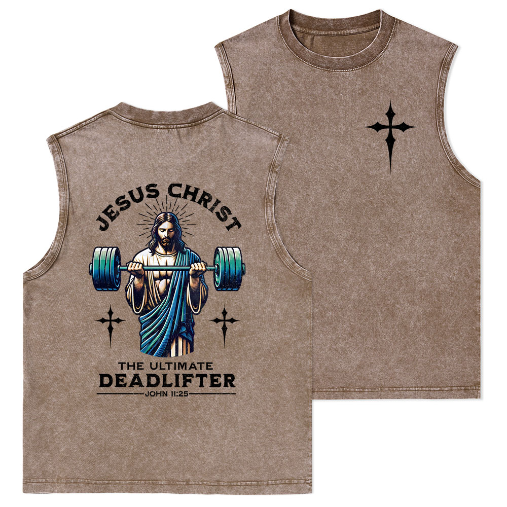 The Ultimate Deadlifter Christian Washed Tank Top