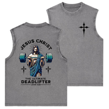 The Ultimate Deadlifter Christian Washed Tank Top